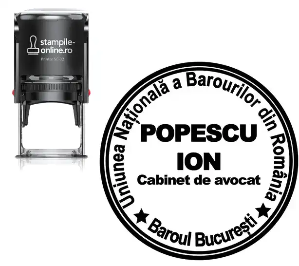 Stampila stampile-online.ro cabinet de avocat 30mm rotunda