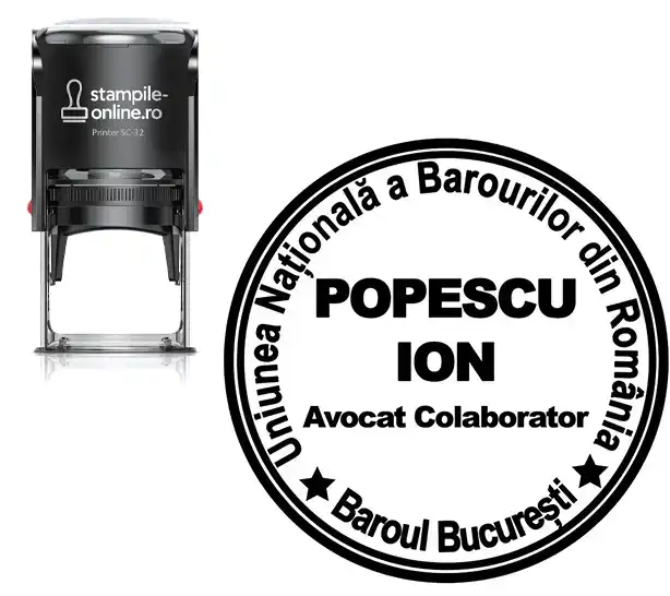 stampila stampile-online.ro avocat colaborator rotunda 30mm