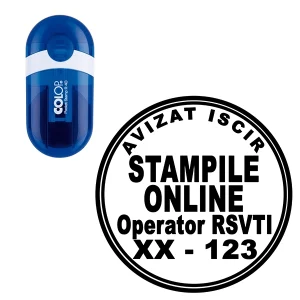 Stampila de buzunar ISCIR rotunda 2,5cm – personalizata