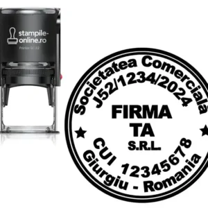 Stampila de birou SRL, Firme, Asociatii, PFA - Rotunda, Diametru 30mm
