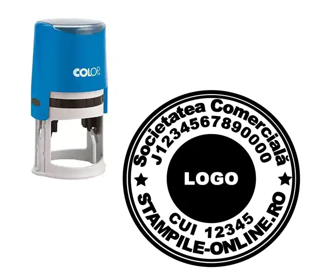 stampila firma srl logo de birou rotunda 4cm stampila colop r40 cu logo pentru firma stampila birou personalizata cu logo firma