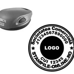 stampila firma srl logo rotunda 4cm stampila cu logo pentru firma portabila stampila personalizata srl colop rotunda