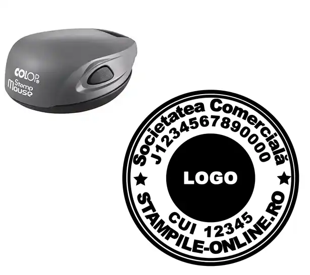 stampila firma srl logo rotunda 4cm stampila cu logo pentru firma portabila stampila personalizata srl colop rotunda