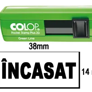 stampila de buzunar incasat, stampila incasat 38x14, stampila incasat compacta, stampila portabila incasat, stampila incasat documente