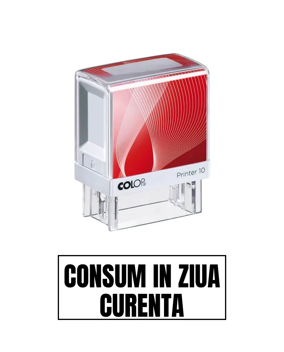 Stampila de birou CONSUM IN ZIUA CURENTA 14x38mm