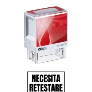 Stampila de birou NECESITA RETESTARE 14x38mm