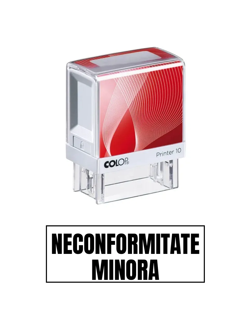 Stampila de birou NECONFORMITATE MINORA 14x38mm