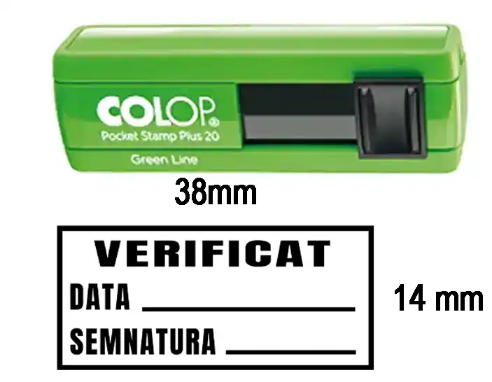 stampila de buzunar verificat 38x14 mm amprenta stampila colop verificat buzunar stampila compacta verificat text standard