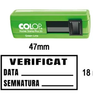 stampila de buzunar verificat 47x18 mm amprenta stampila colop verificat stampila compacta verificat text standard