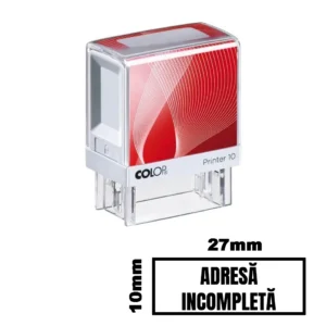 Stampila ADRESA INCOMPLETA de birou 27x10mm