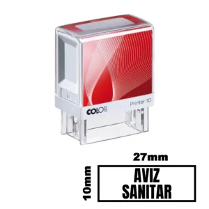 Stampila AVIZ SANITAR de birou 27x10mm