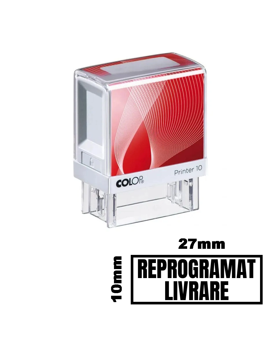 Stampila REPROGRAMAT LIVRARE de birou 27x10mm