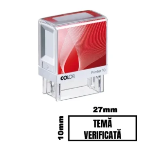 Stampila TEMA VERIFICATA de birou 27x10mm