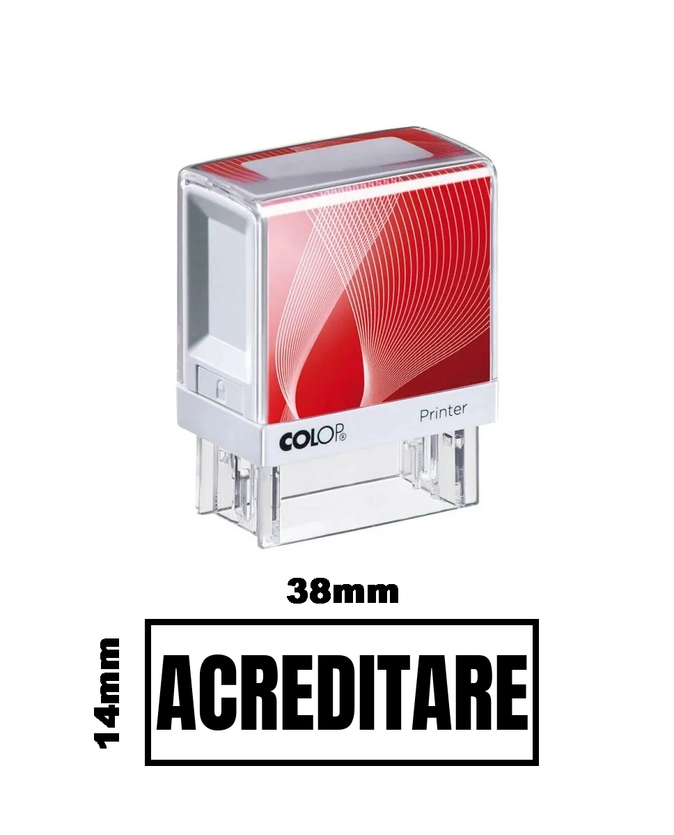 Stampila DE BIROU ACREDITARE de birou 38x14mm
