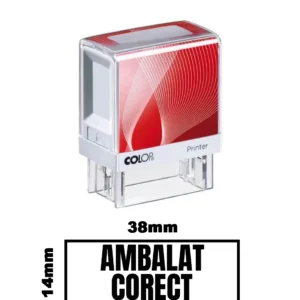 Stampila DE BIROU AMBALAT CORECT de birou 38x14mm