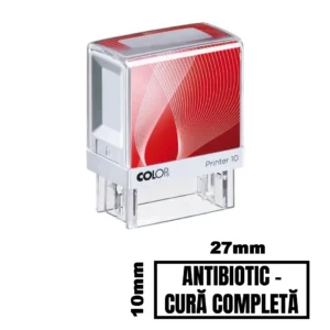 Stampila ANTIBIOTIC CURA COMPLETA de birou 27x10mm