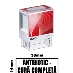 Stampila DE BIROU ANTIBIOTIC CURA COMPLETA de birou 38x14mm