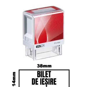 Stampila DE BIROU BILET DE IESIRE de birou 38x14mm