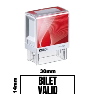 Stampila DE BIROU BILET VALID de birou 38x14mm