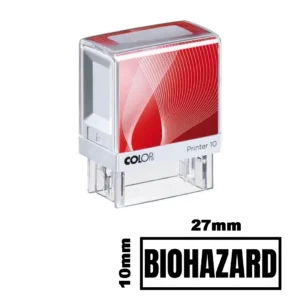 Stampila BIOHAZARD de birou 27x10mm