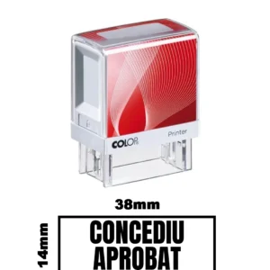 Stampila DE BIROU CONCEDIU APROBAT de birou 38x14mm