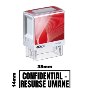 Stampila DE BIROU CONFIDENTIAL RESURSE UMANE de birou 38x14mm