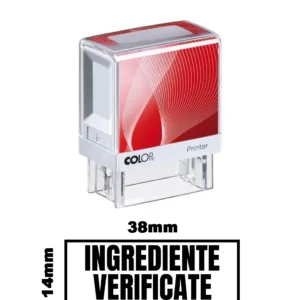 Stampila DE BIROU INGREDIENTE VERIFICATE de birou 38x14mm