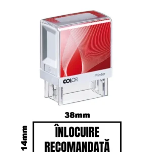 Stampila DE BIROU INLOCUIRE RECOMANDATA de birou 38x14mm