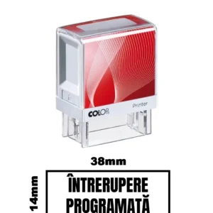 Stampila DE BIROU INTRERUPERE PROGRAMATA 38x14mm