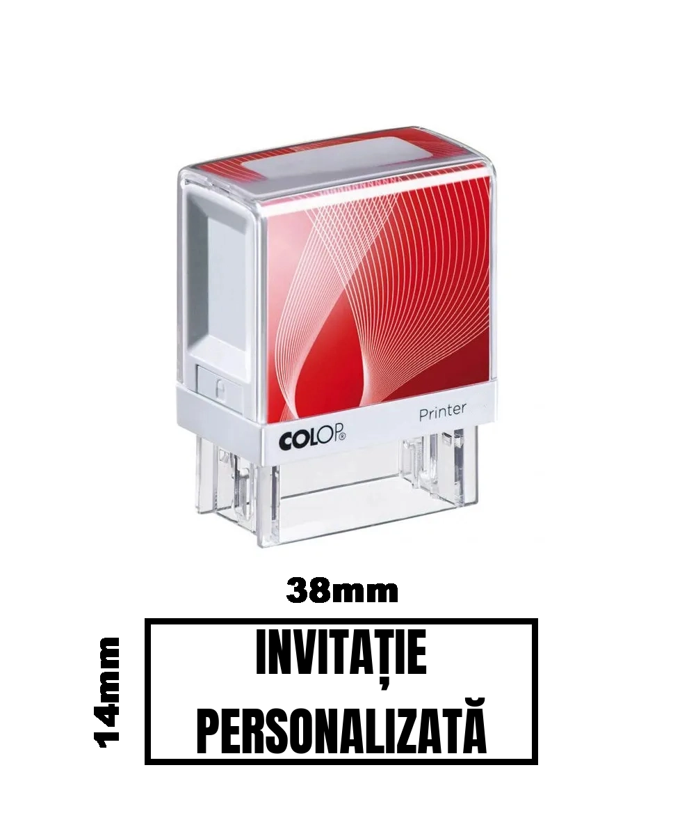 Stampila DE BIROU INVITATIE PERSONALIZATA de birou 38x14mm