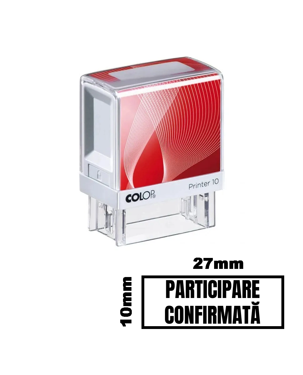 Stampila PARTICIPARE CONFIRMATA de birou 27x10mm