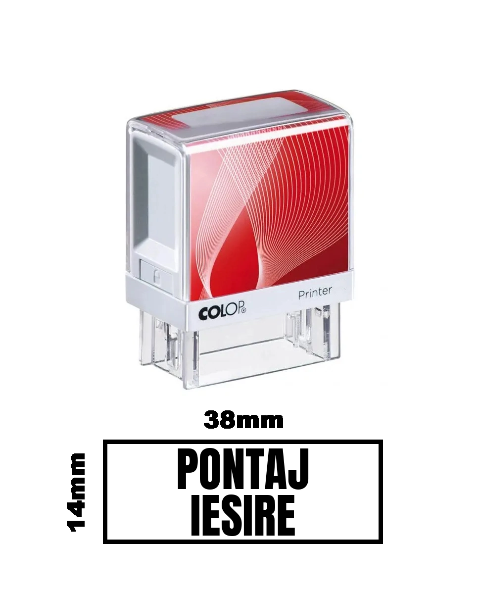 Stampila DE BIROU PONTAJ IESIRE de birou 38x14mm