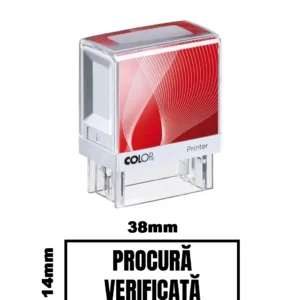 Stampila DE BIROU PROCURA VERIFICATA de birou 38x14mm