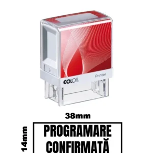 Stampila DE BIROU PROGRAMARE CONFIRMATA de birou 38x14mm