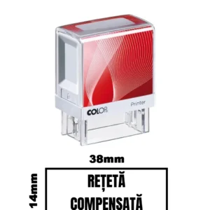 Stampila DE BIROU RETETA COMPENSATA de birou 38x14mm