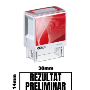 Stampila DE BIROU REZULTAT PRELIMINAR de birou 38x14mm