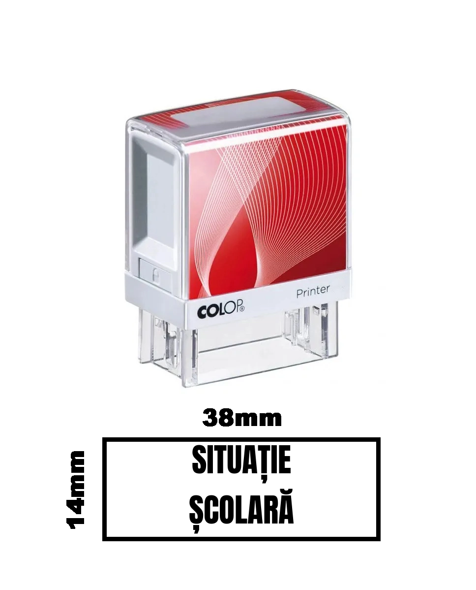 Stampila DE BIROU SITUATIE SCOLARA de birou 38x14mm