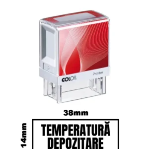 Stampila DE BIROU TEMPERATURA DEPOZITARE de birou 38x14mm