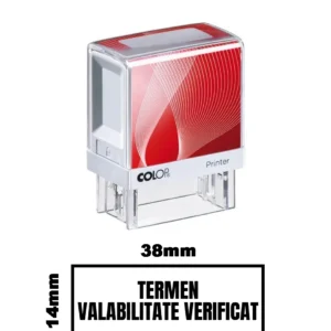 Stampila DE BIROU TERMEN VALABILITATE VERIFICAT de birou 38x14mm