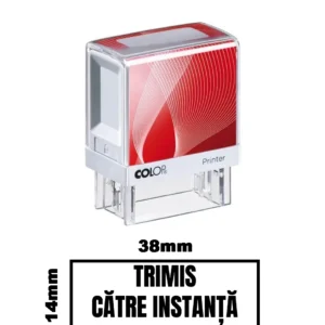Stampila DE BIROU TRIMIS CATRE INSTANTA de birou 38x14mm