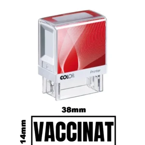 Stampila DE BIROU VACCINAT de birou 38x14mm