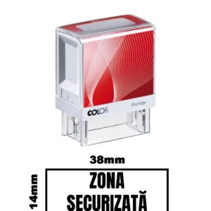 Stampila DE BIROU ZONA SECURIZATA de birou 38x14mm